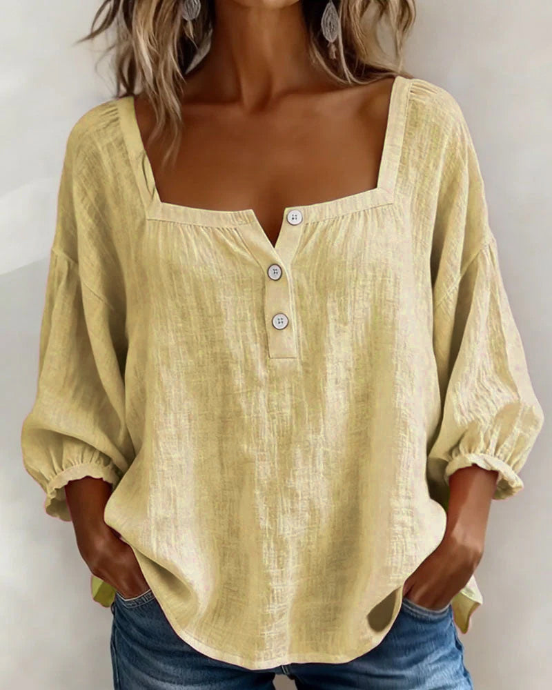 Fiona - Breezy Cotton Linen Blouse