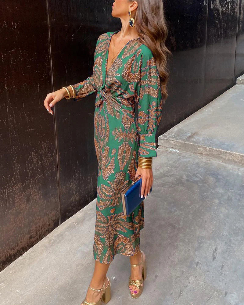 Dineke | Elegant dress with floral print