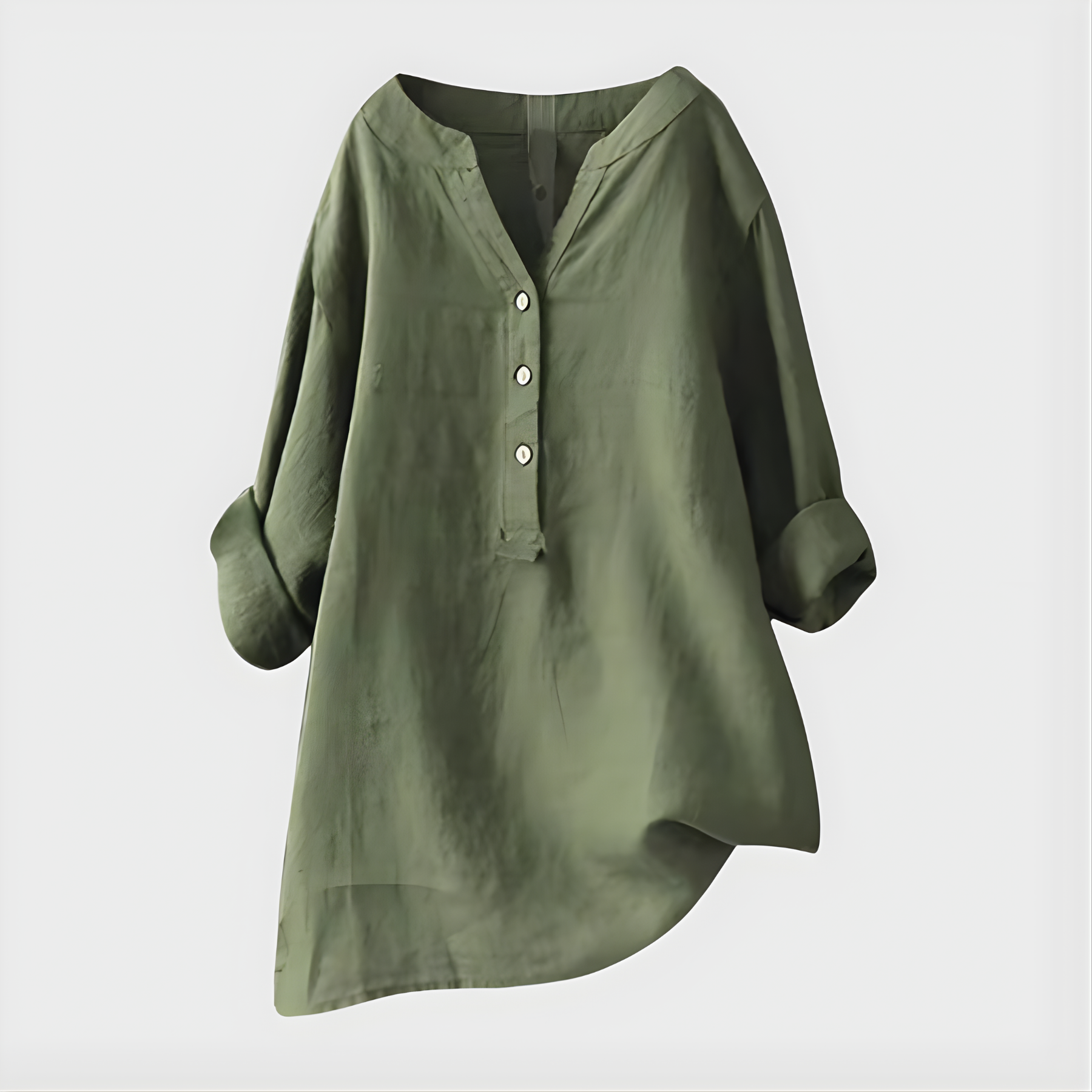 Nikki - Elegant Cotton-Linen V-Neck Blouse