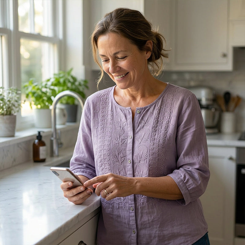 Lorrie - Embroidered Cotton and Linen Blouse