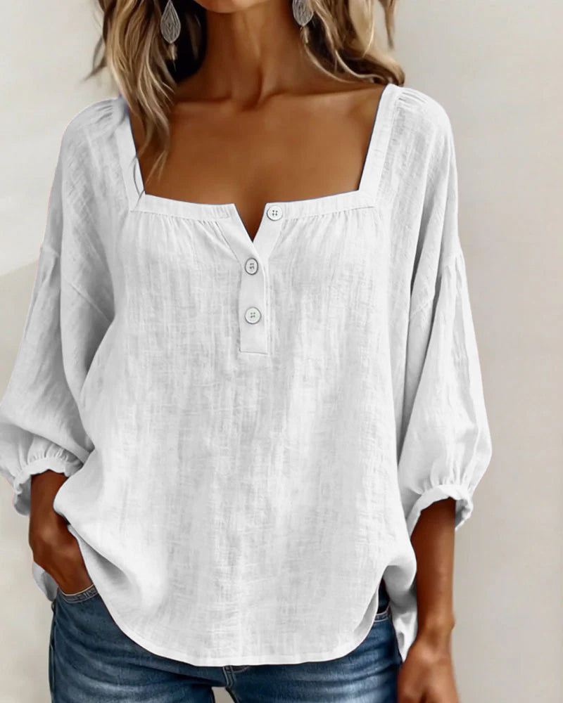 Fiona - Breezy Cotton Linen Blouse