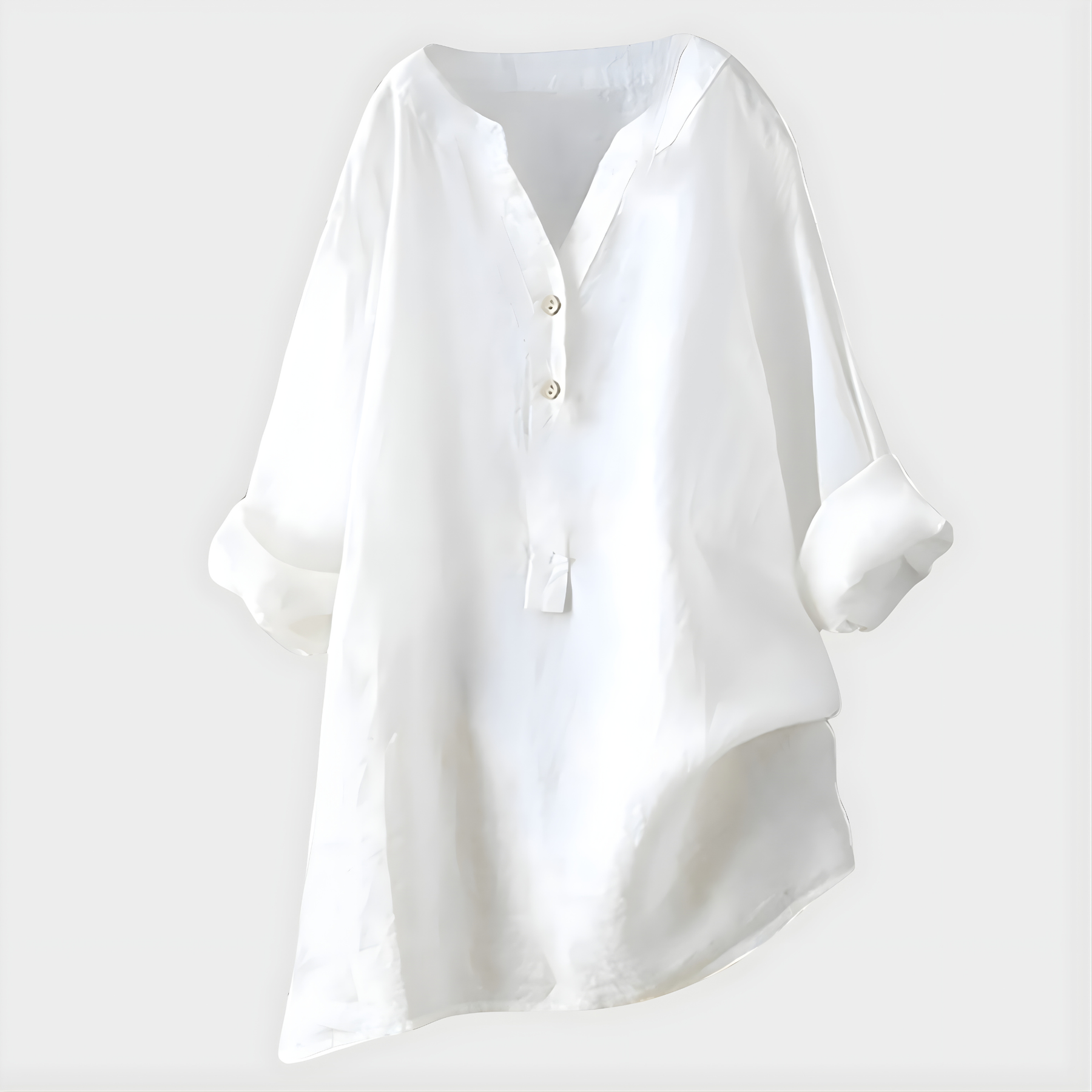 Nikki - Elegant Cotton-Linen V-Neck Blouse