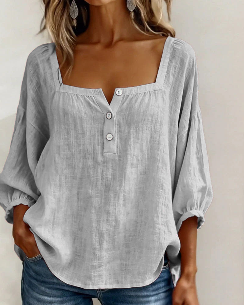 Fiona - Breezy Cotton Linen Blouse