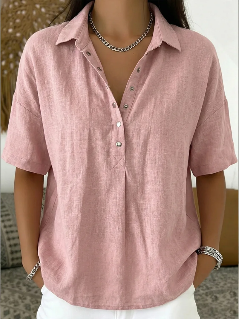Vilma - Blouse with Collar and Button
