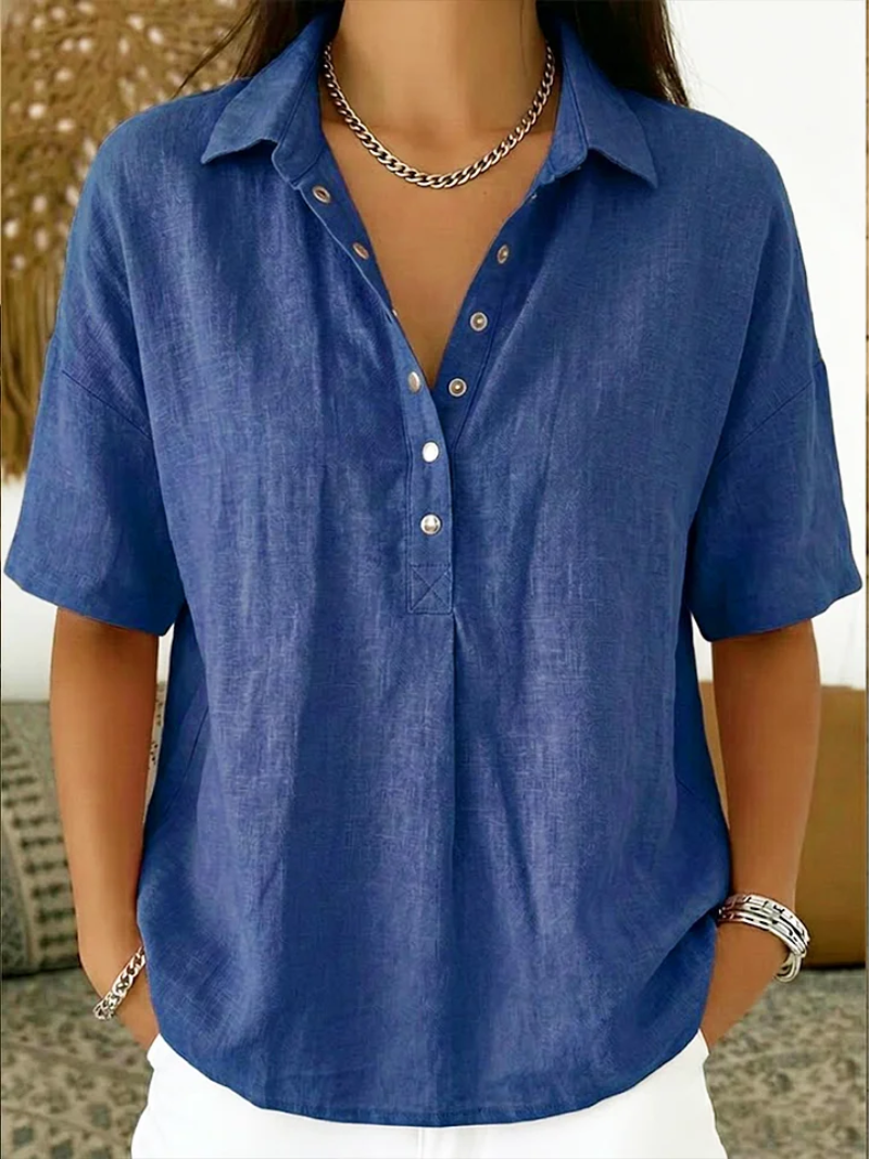 Vilma - Blouse with Collar and Button