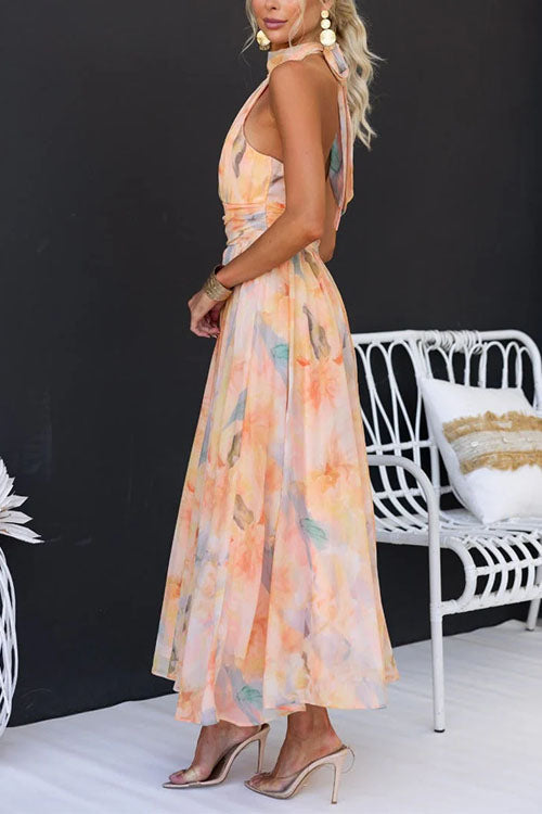 Halter | Maxi Dress with Print