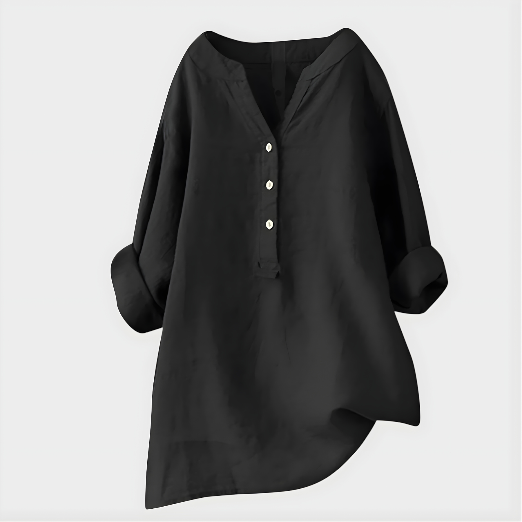 Nikki - Elegant Cotton-Linen V-Neck Blouse