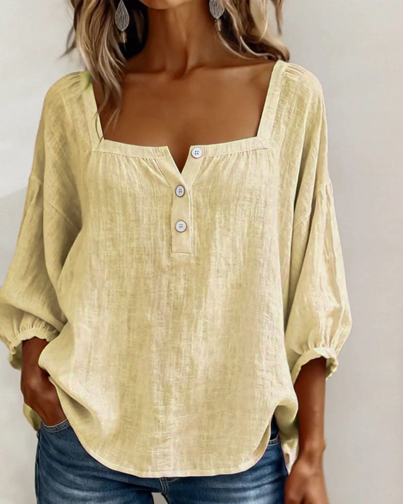 Fiona - Breezy Cotton Linen Blouse