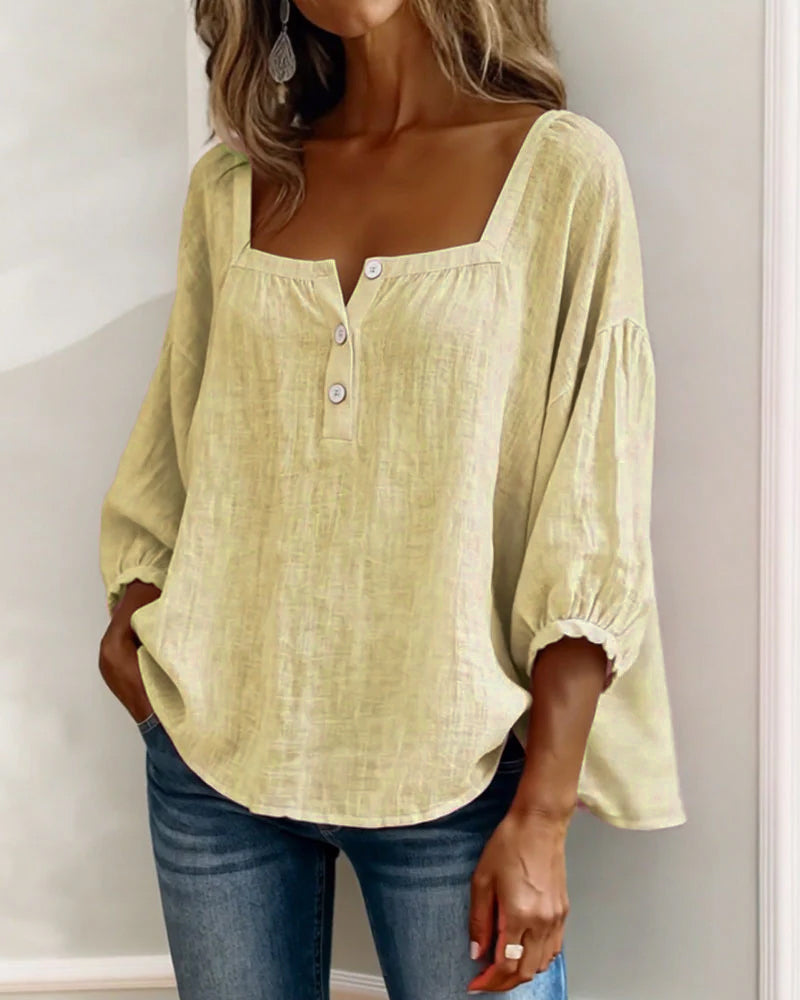 Fiona - Breezy Cotton Linen Blouse