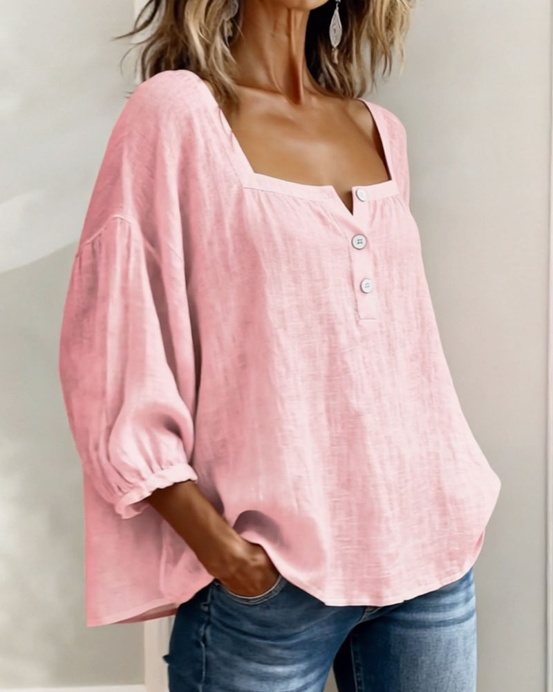 Fiona - Breezy Cotton Linen Blouse