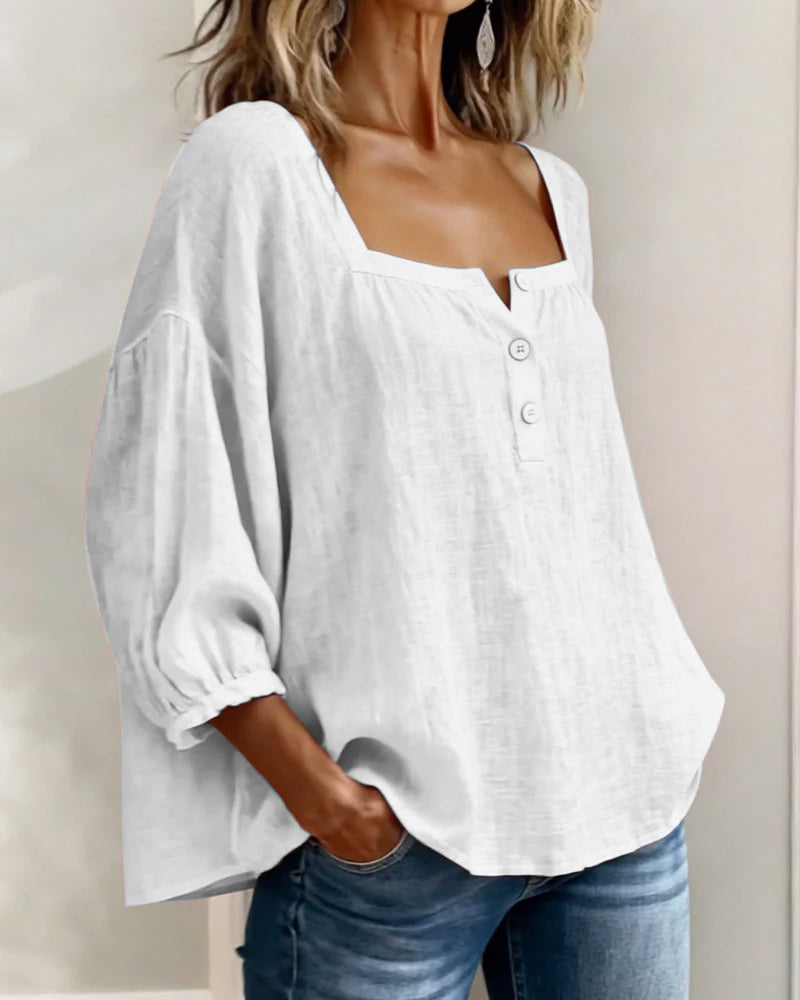 Fiona - Breezy Cotton Linen Blouse