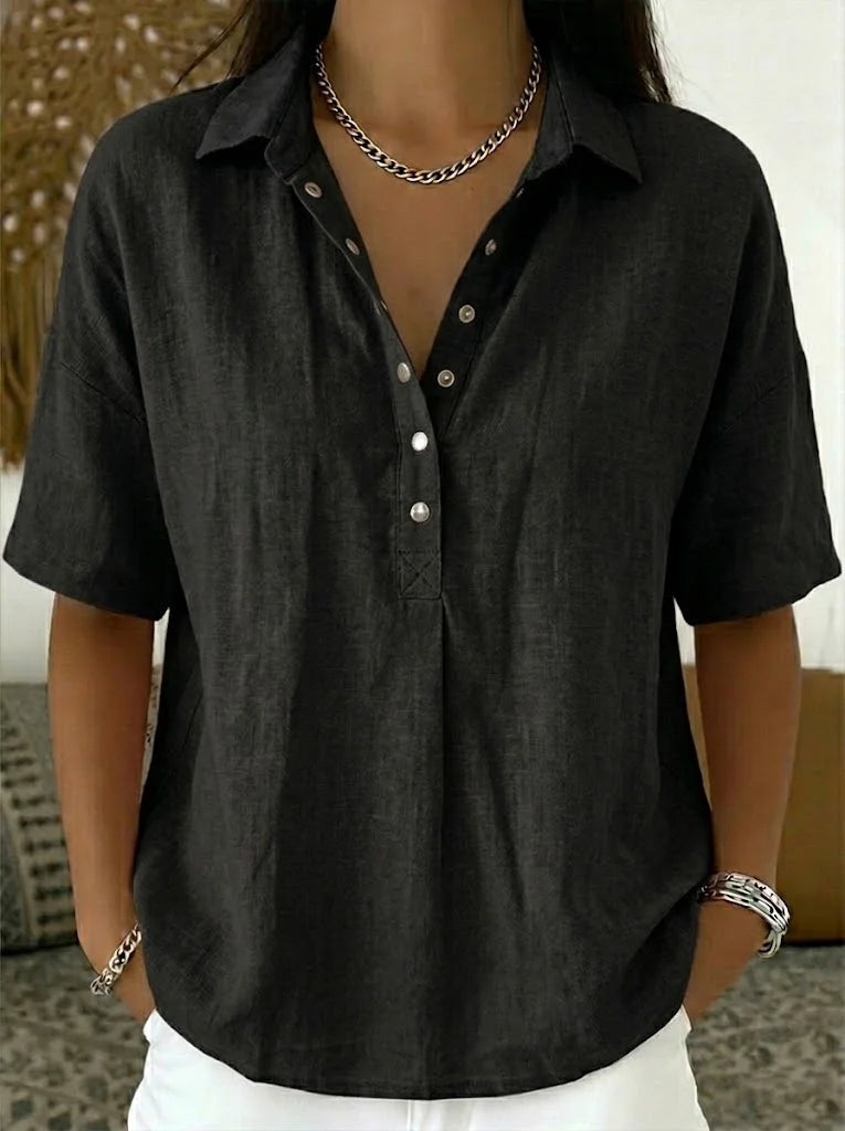 Vilma - Blouse with Collar and Button