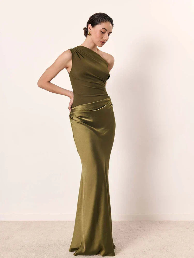 Ashley | Maxi Dress with a Guilt in Satin