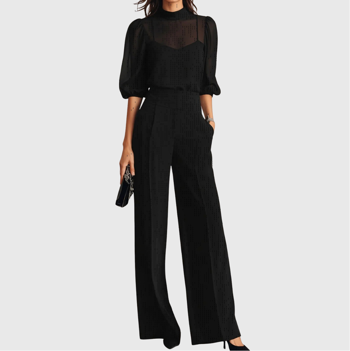 Elodie | Top And Wide-leg Pants Three-piece Set