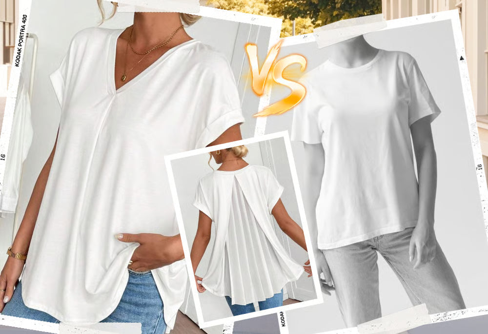 Diona - Structured Confidence V-Neck T-Shirt