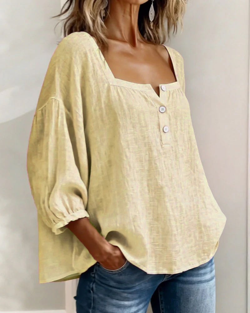 Fiona - Breezy Cotton Linen Blouse
