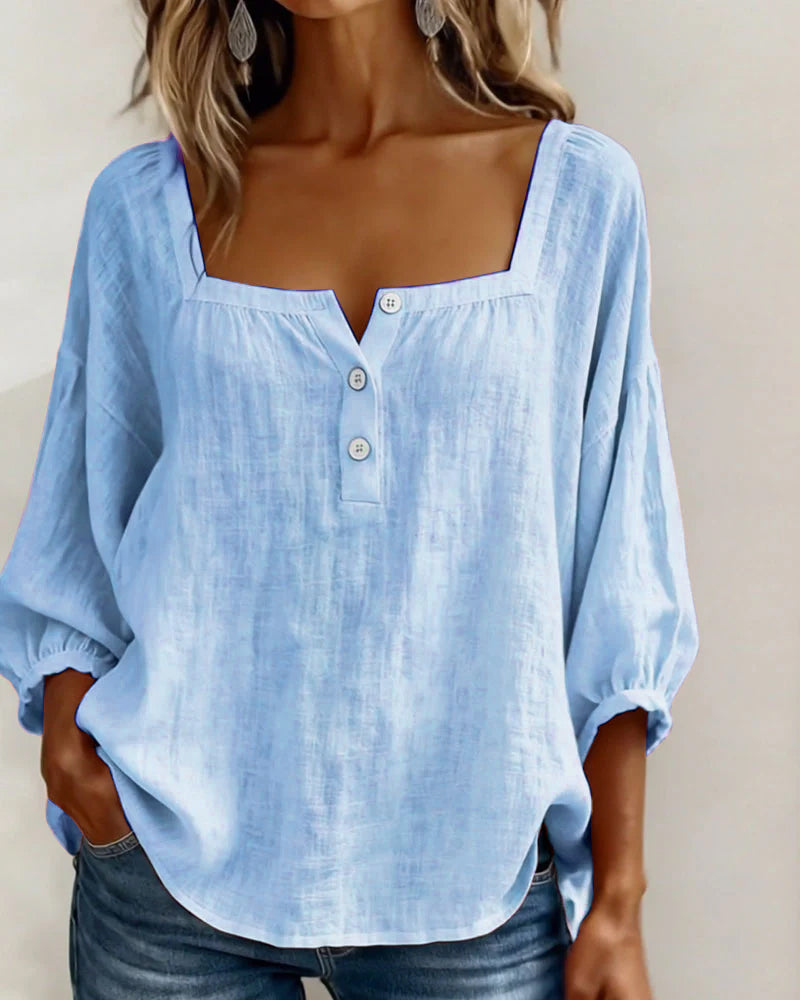 Fiona - Breezy Cotton Linen Blouse