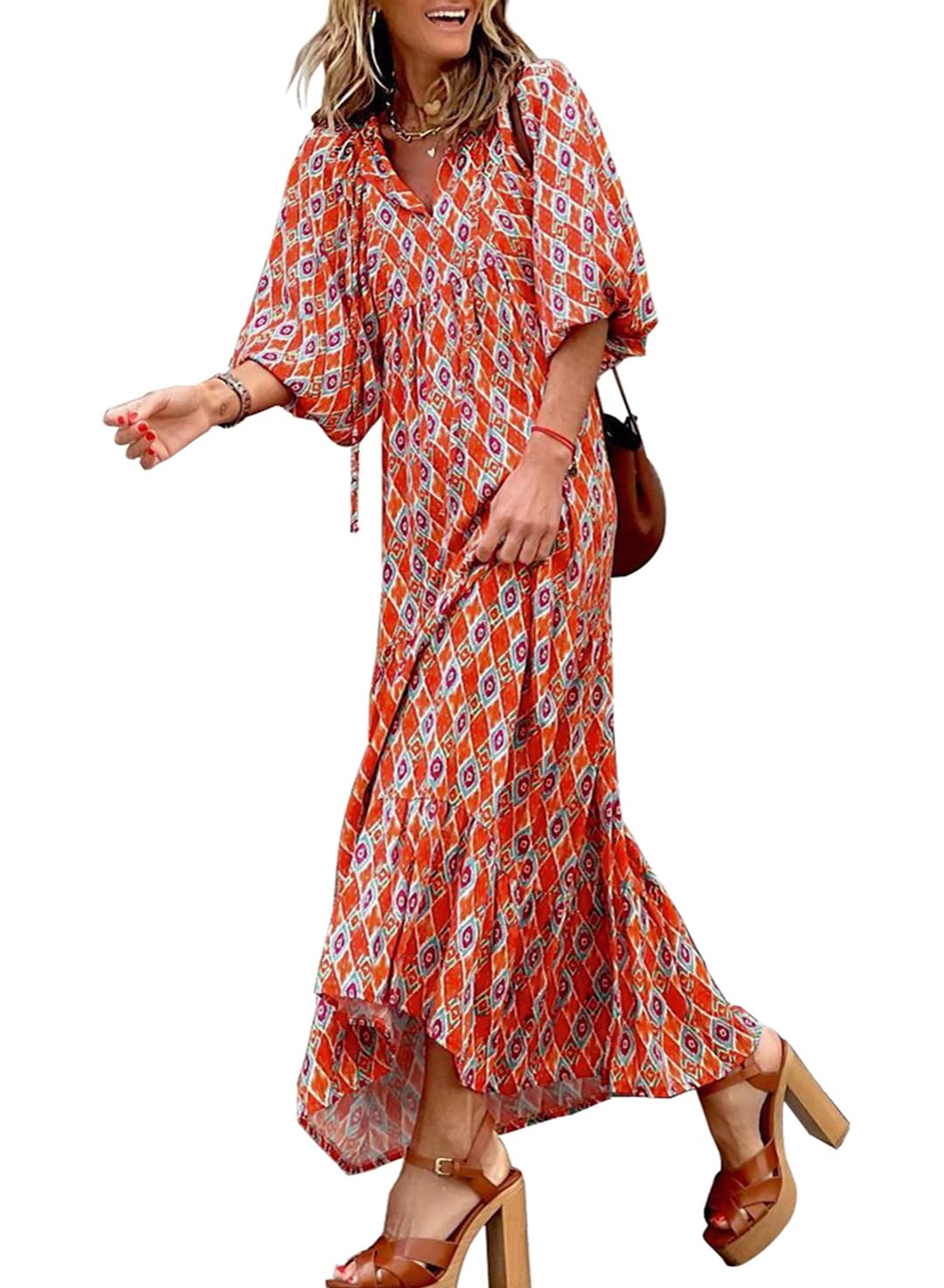 Nina  | Floral Boho Maxi Dress