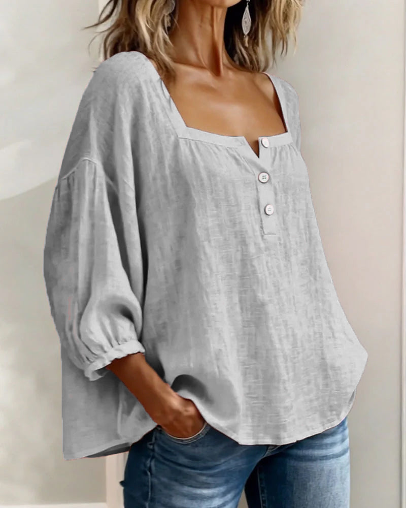 Fiona - Breezy Cotton Linen Blouse