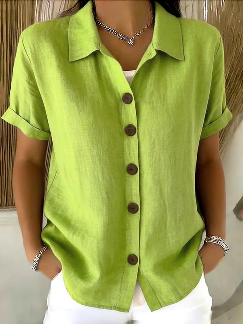 Seraphina - Classic Cotton Button-Front Blouse