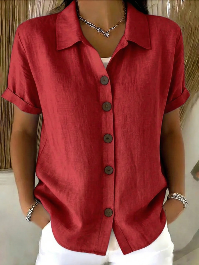 Seraphina - Classic Cotton Button-Front Blouse