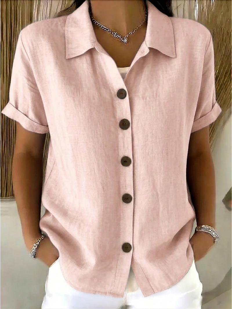 Seraphina - Classic Cotton Button-Front Blouse