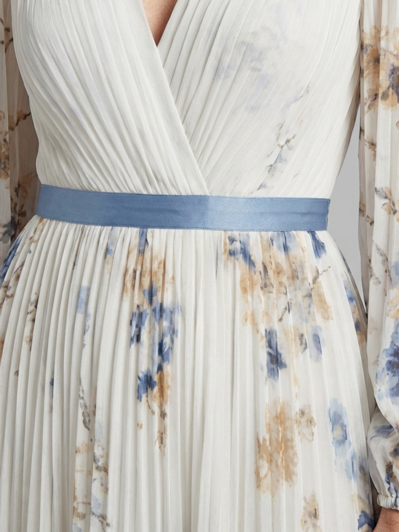 Violet & Grace™ | Long Sleeve V Neck Floral Maxi Dress