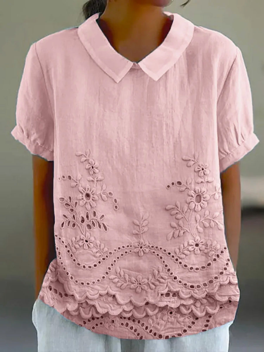 Lily | Floral Embroidered Shirt