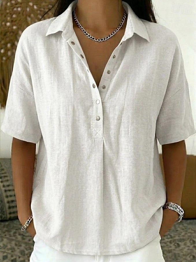 Vilma - Blouse with Collar and Button