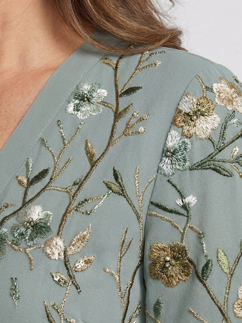 Violet & Grace™ | Floral V Neck Short Sleeve Maxi Dress