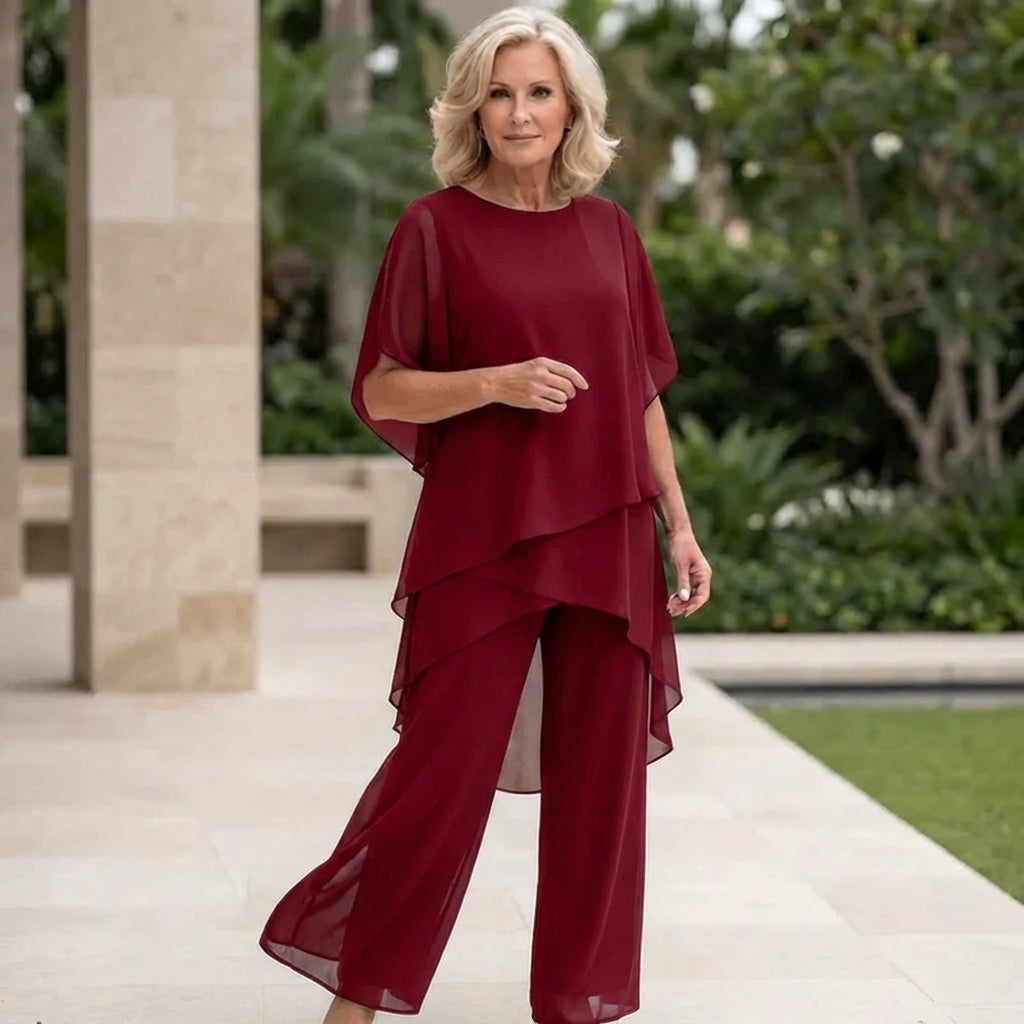 Beatrice | Elegant  Palazzo  Blouse and Pants Set