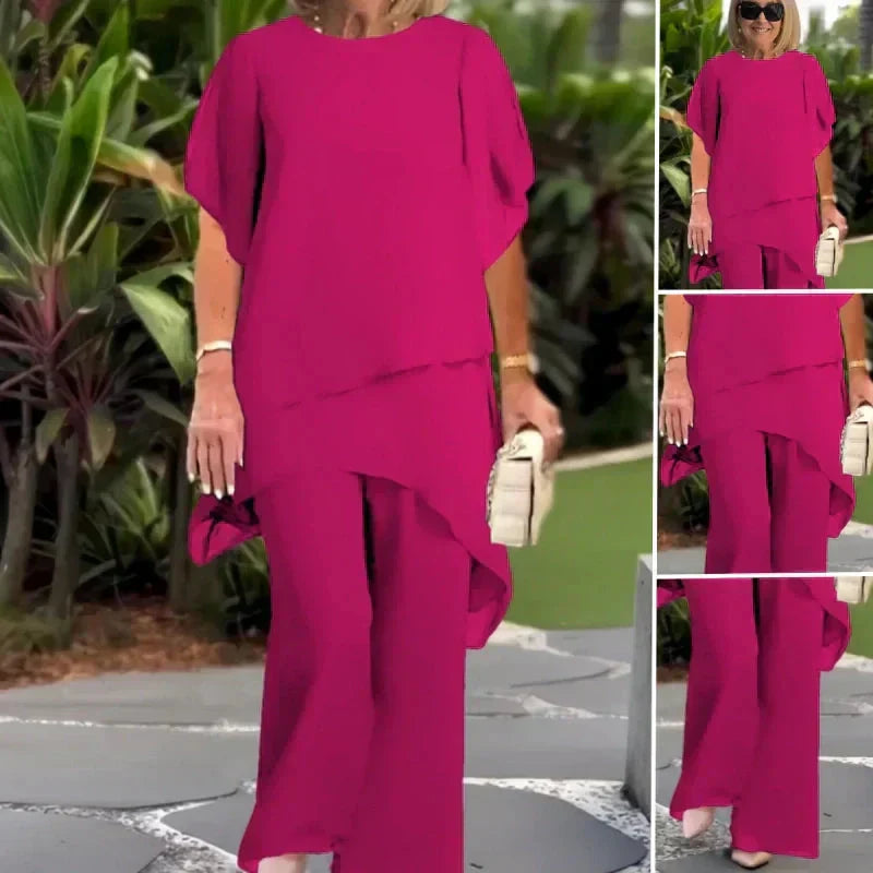 Beatrice | Elegant  Palazzo  Blouse and Pants Set