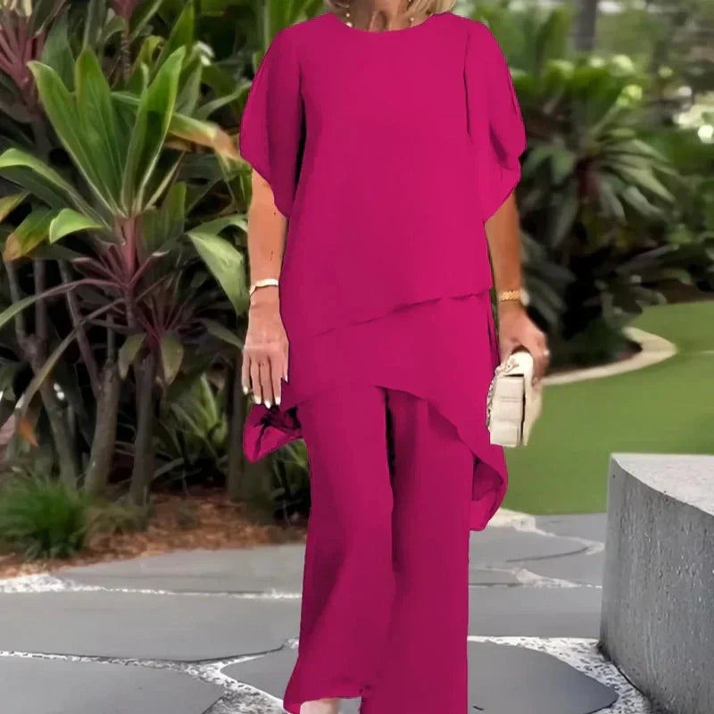 Beatrice | Elegant  Palazzo  Blouse and Pants Set
