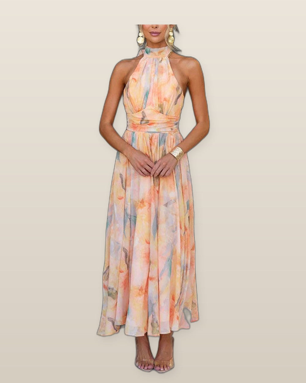 Halter | Maxi Dress with Print